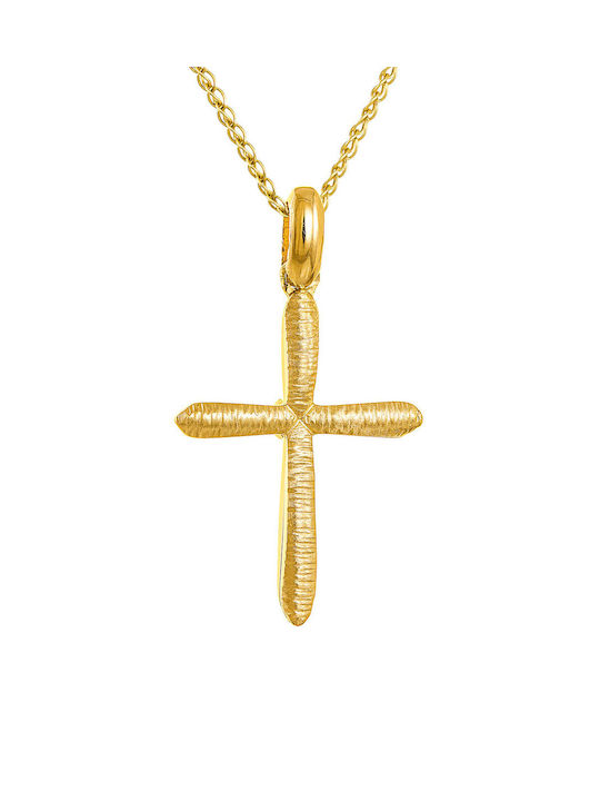 Kritsimis Damen Gold Kreuz 14K mit Kette