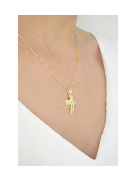 Kritsimis Gold Kreuz 14K mit Kette