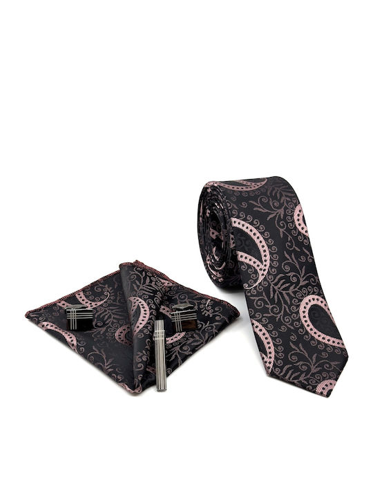 Legend Accessories Set de Cravată pentru Bărbați Tipărit în Culorea Negru