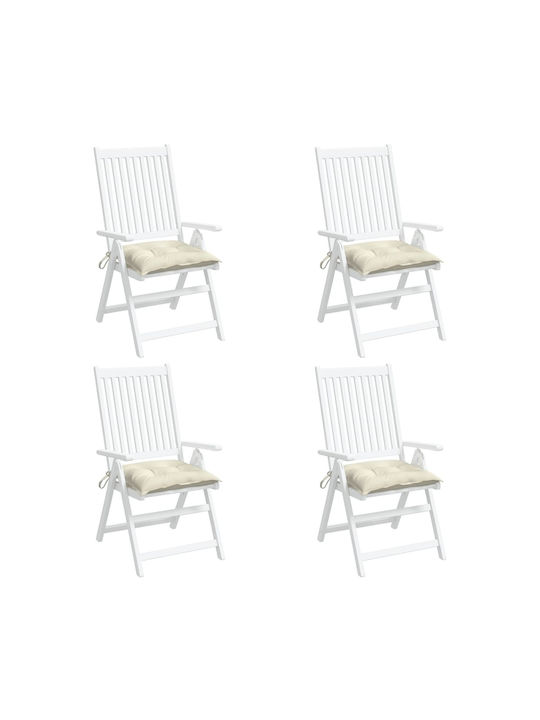 vidaXL Pernă Scaunului De Grădină Waterproof Albă 4 Bucăți 50x50cm