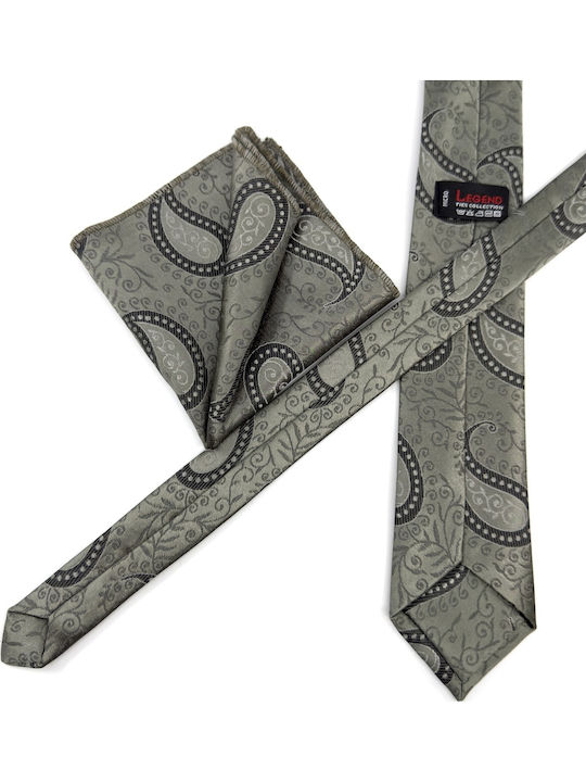 Legend Accessories Men's Tie Set Printed in Khaki Color