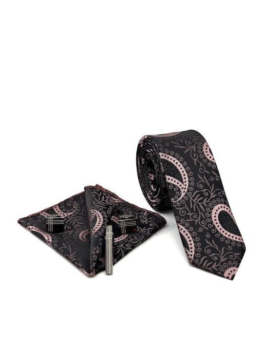 Legend Accessories Set de Cravată pentru Bărbați Tipărit în Culorea Negru