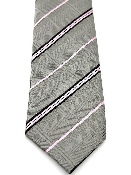 Legend Accessories Men's Silk Printed Tie Set in Grey Color