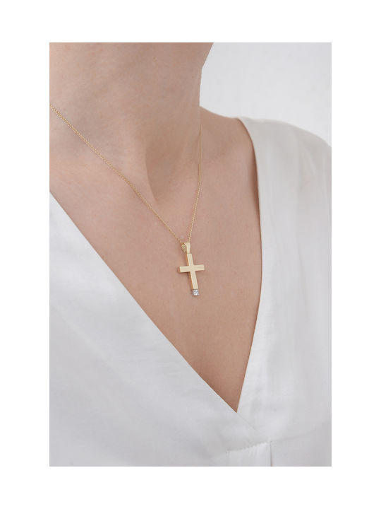 Kritsimis Women's Gold Cross 14K with Chain