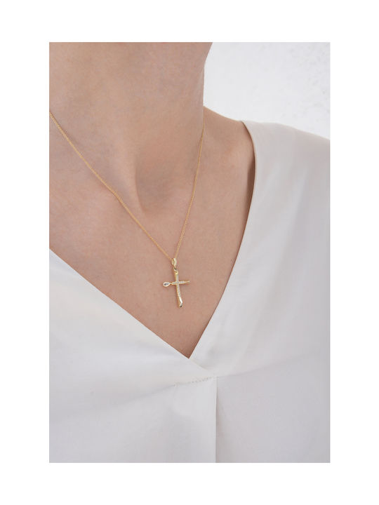 Kritsimis Damen Gold Kreuz 14K mit Kette