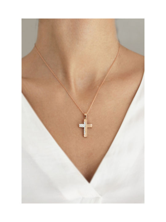 Kritsimis Women's Rose Gold Plated Cross with Chain