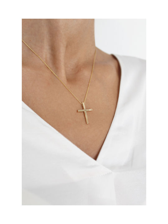 Kritsimis Women's Gold Cross 14K with Chain