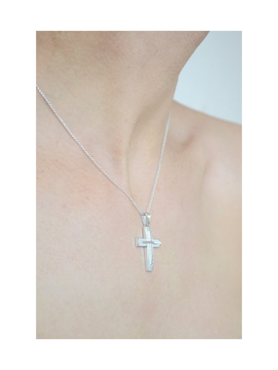 Kritsimis Women's White Gold Cross 14K with Chain