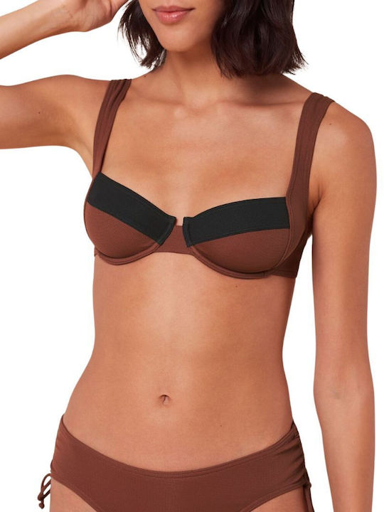 Triumph Underwire Bikini Bra Summer Glow W with Adjustable Straps Coffee