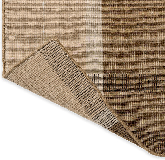 Brink & Campman Zona Block Stripe Lucrat manual Covor De exterior Rectangular Cashew