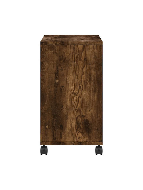 vidaXL Beistelltisch Rechteckig Holz mit Rädern Rauchfichte M50xT30xH55cm