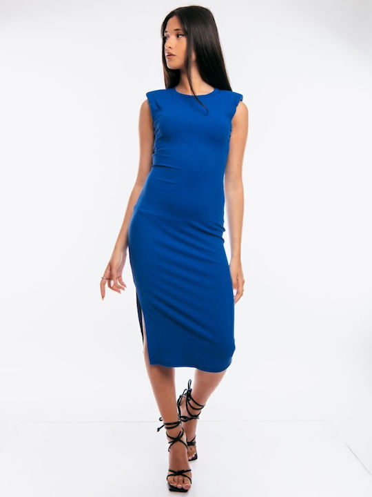 Sommer Midi Damenkleid Blau