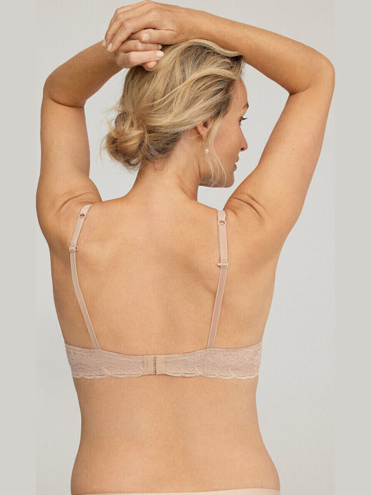 Beige Σουτιέν Push Up με Μπανέλες