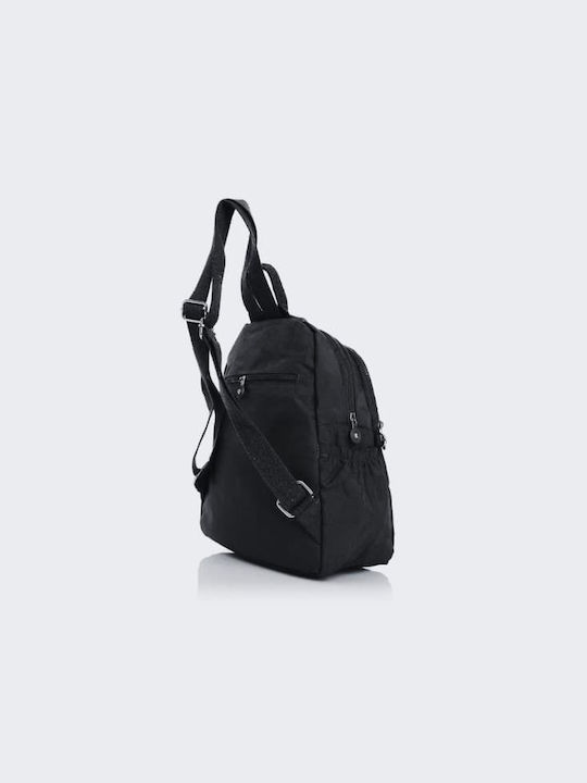 Mega Bag Fabric Backpack with Zipper Black