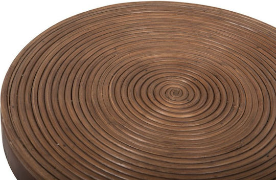 Masă Laterală Rotundă Circe Din Bambus Maro M40xL40xÎ45.5cm