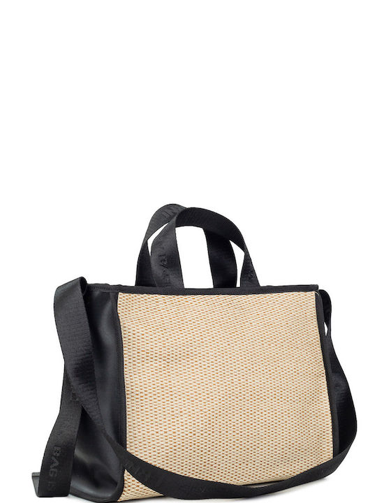 Frnc Γυναικεία Shopping Bag Beige Black 8041-bb