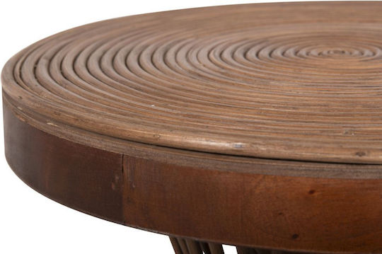 Masă Laterală Rotundă Circe Din Bambus Maro M40xL40xÎ45.5cm