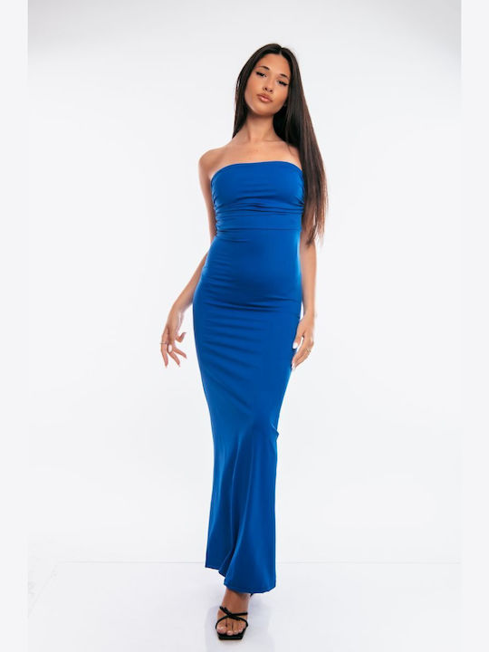 Dress Up Dress with Slit Blue