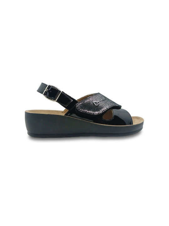 Eco Women's Flat Sandals Anatomic in Black Color