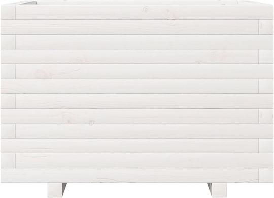 vidaXL Planter Box Wooden White 70x40x49.5cm.