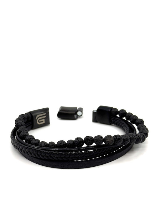 Legend Accessories Men's Leather Bracelet 23cm