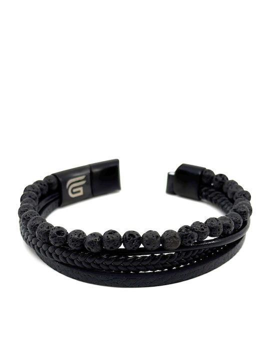 Legend Accessories Men's Leather Bracelet 23cm