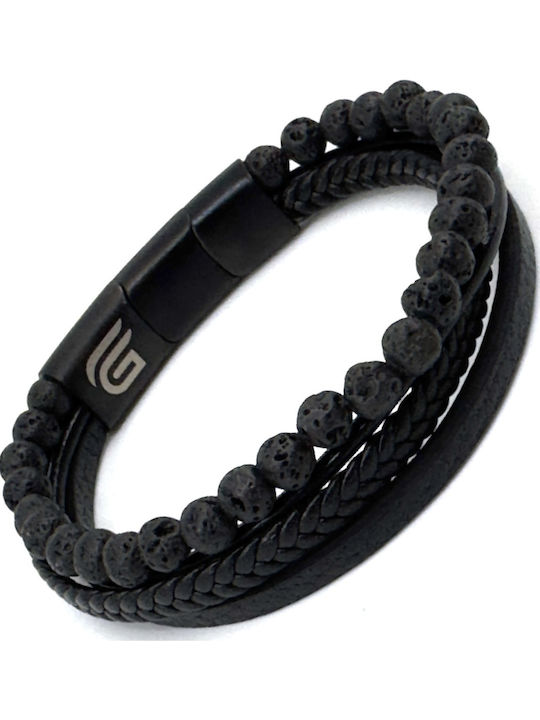 Legend Accessories Men's Leather Bracelet 23cm