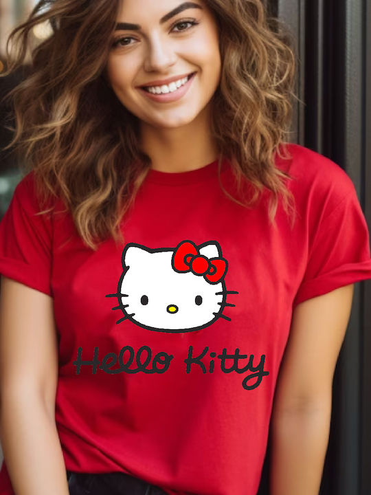 Fruit of the Loom Hello Kitty Μπλούζα Κόκκινη Βαμβακερή