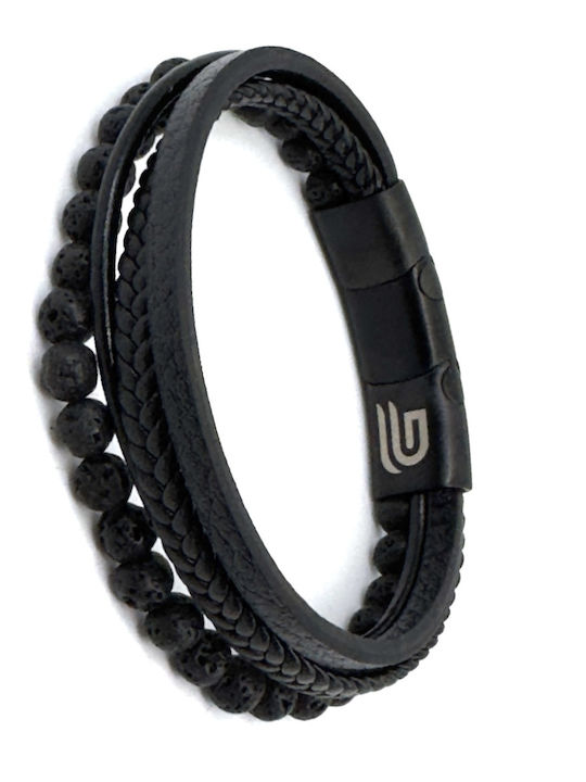 Legend Accessories Men's Leather Bracelet 23cm