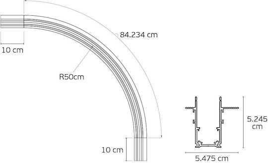 VK Lighting Ράγα Στερέωσης για Φωτιστικά Μαύρη 71164-054776