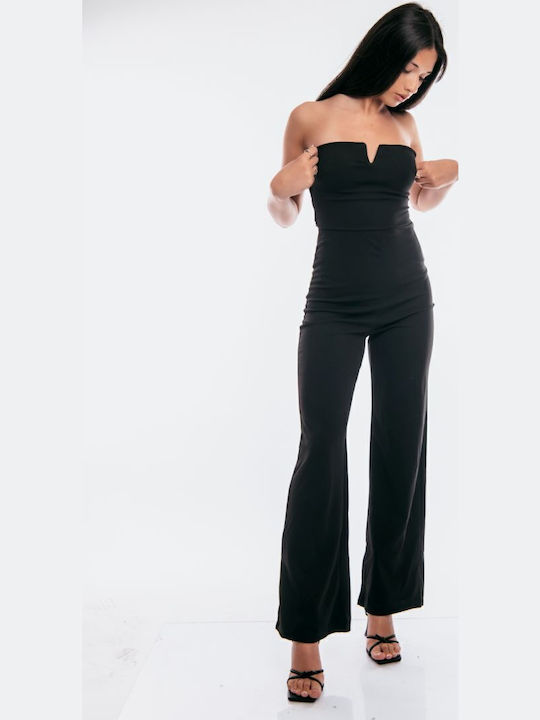 Γυναικεία Strapless Ολόσωμη Φόρμα Μαύρο
