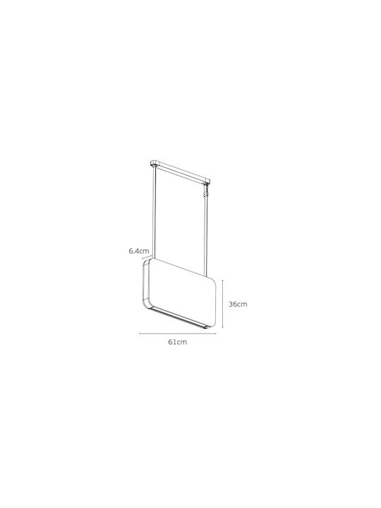 VK Lighting Κρεμαστό Φωτιστικό Πορτοκαλί LED με Θερμό Λευκό Φως 61x6.4x36εκ.
