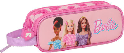 Barbie Fabric Pink Pencil Case with 2 Compartments