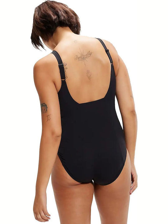 Speedo Contoureclipse Printed Athletic One-Piece Swimsuit Black