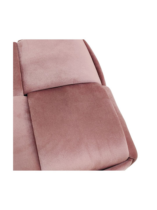 Stool For Living Room Upholstered with Velvet Jisko Pink 38x38x40cm