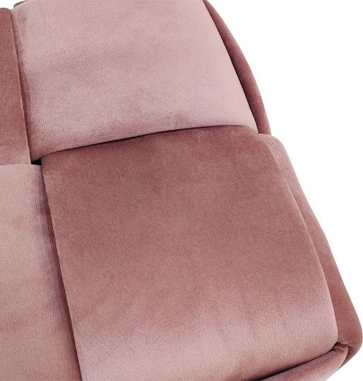 Σκαμπό Σαλονιού Επενδυμένο με Βελούδο Jisko Σάπιο Μήλο 38x38x40εκ.