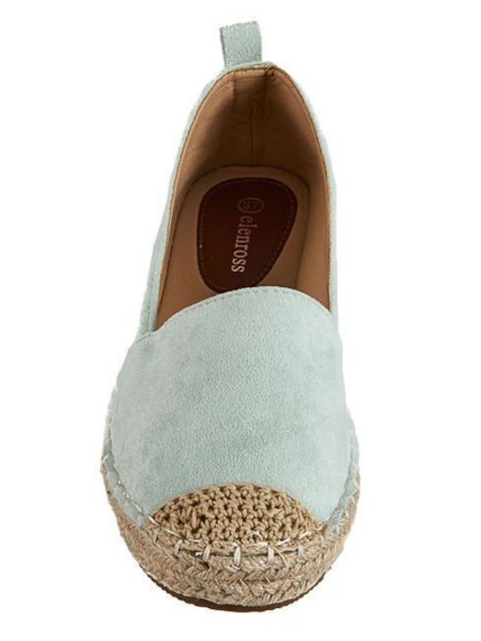 Elenross Wildleder Damen Espadrilles in Grün Farbe