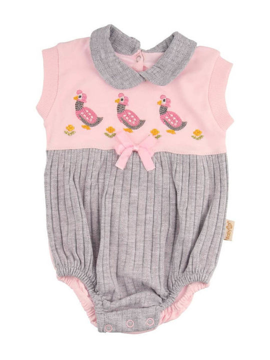 Baby Mii Baby Bodysuit Sleeveless Grey-Pink