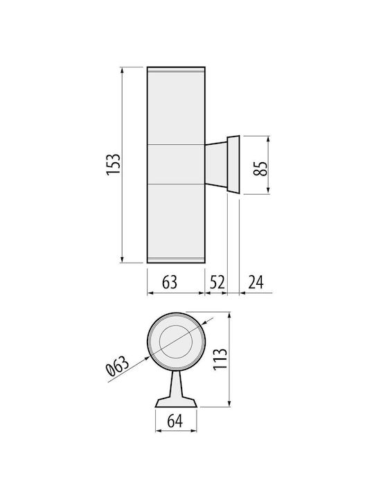 Gtv Wall-Mounted Outdoor Light GU10