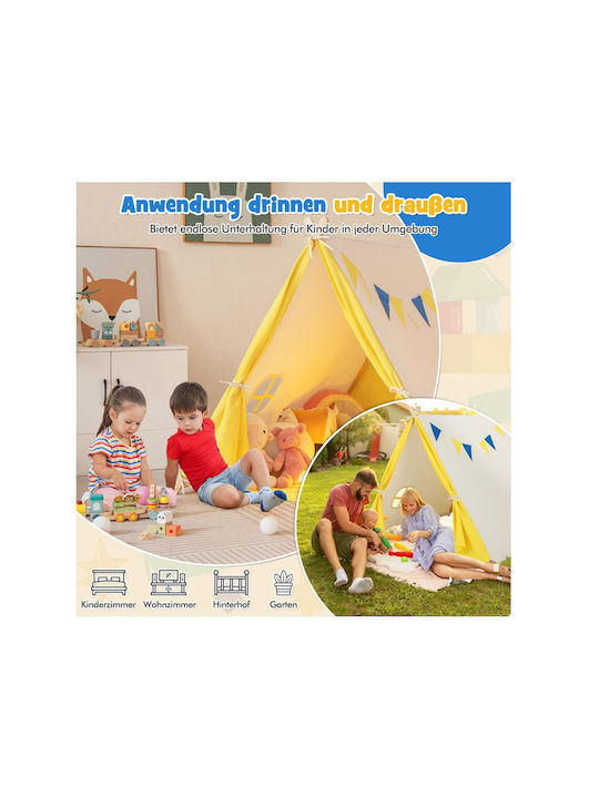 Costway Kids Indian Teepee Play Tent Beige