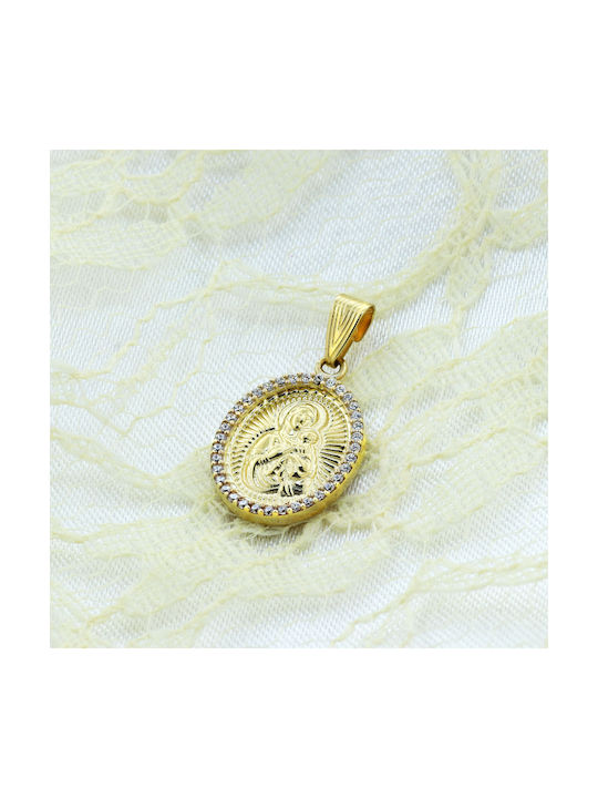 Pendant Kids Talisman with Virgin Mary from Gold 9K P-70339