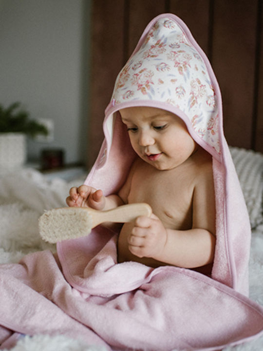 Babyono Baby Hooded Bathrobe Pink 100x100cm