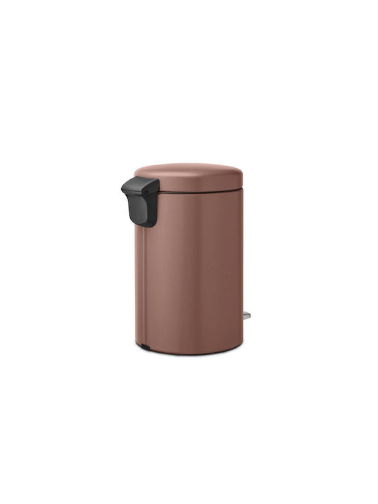 Brabantia Newicon Κάδος Απορριμμάτων Πλαστικός με Πεντάλ Καφέ 12lt