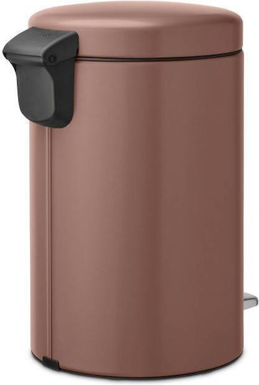 Brabantia Newicon Κάδος Απορριμμάτων Πλαστικός με Πεντάλ Καφέ 12lt