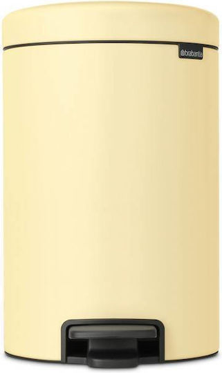 Brabantia Newicon Κάδος Απορριμμάτων Πλαστικός με Πεντάλ Κίτρινος 12lt