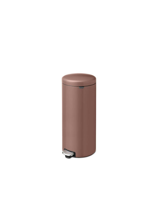 Brabantia Newicon Coș de Gunoi Metal cu Pedală Maro 30lt 1buc