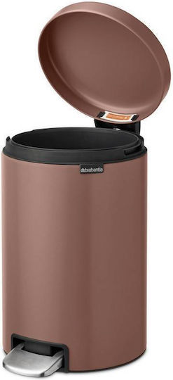 Brabantia Κάδος NewIcon Pedal Απορριμμάτων Πλαστικός με Πεντάλ Καφέ 12lt