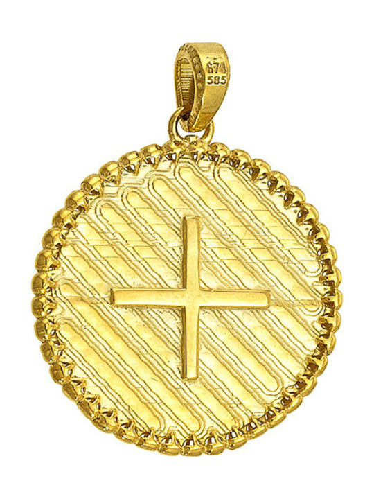 Kritsimis Pendant Constantine Coin Gold 14K