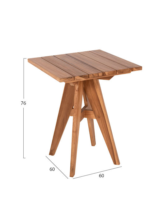 Tisch für kleine Außenbereiche Stabil LEO Massif Wood Teak 60x60x75cm