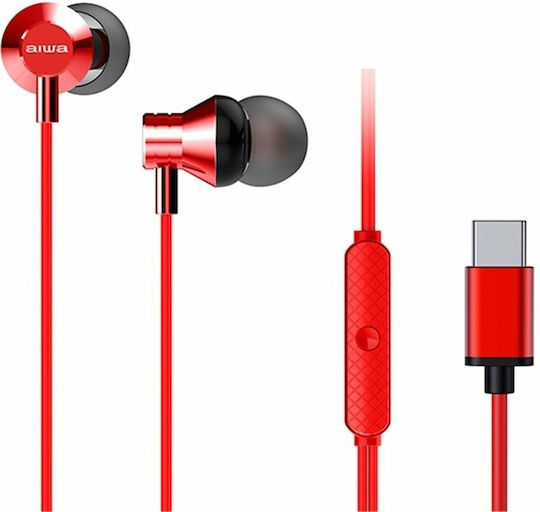 Aiwa ESTM-50USB-C/RD In-ear Handsfree Ακουστικά με Βύσμα USB-C Κόκκινο